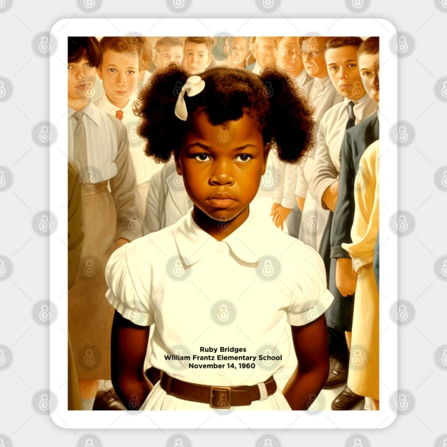 Black History Month: Ruby Bridges, William Frantz Elementary School November 14, 1960 Magnet by Puff Sumo